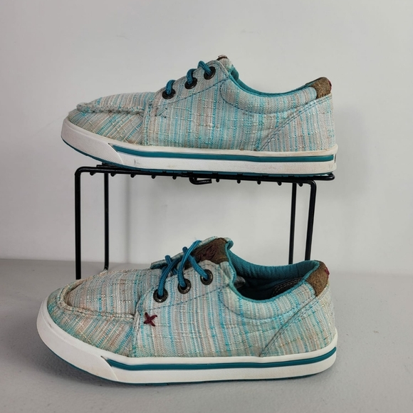 Twisted X Little Boys' Blue HOOey Loper Shoes - Moc Toe - YHYC005 Sz 12.5M - Picture 4 of 9